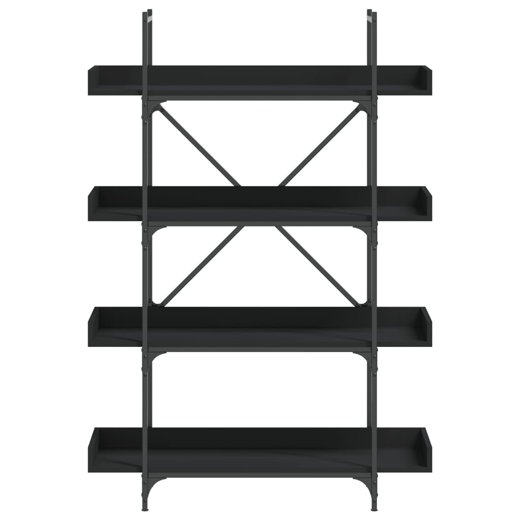 vidaXL Bookcase 4-Tier Black 100x33x145.5 cm Engineered Wood 4