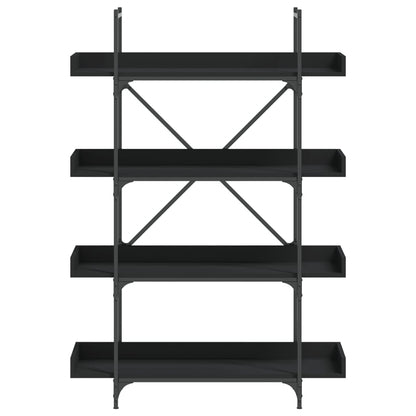 vidaXL Bookcase 4-Tier Black 100x33x145.5 cm Engineered Wood 4