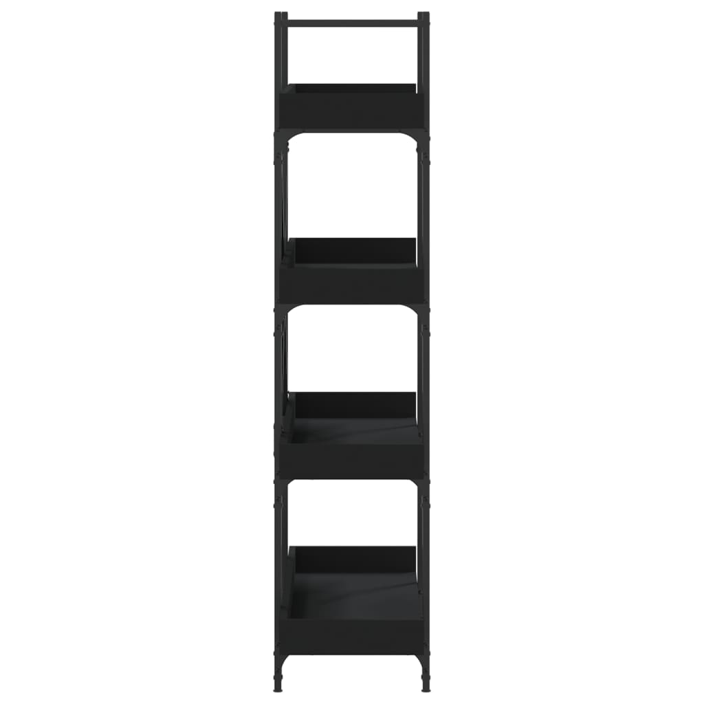 vidaXL Bookcase 4-Tier Black 100x33x145.5 cm Engineered Wood 5