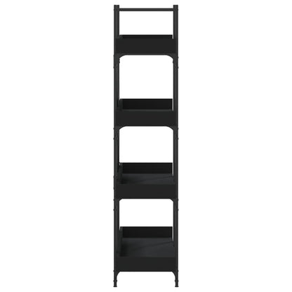 vidaXL Bookcase 4-Tier Black 100x33x145.5 cm Engineered Wood 5