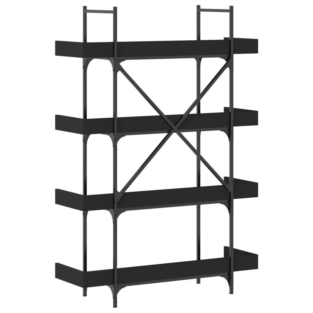 vidaXL Bookcase 4-Tier Black 100x33x145.5 cm Engineered Wood 6