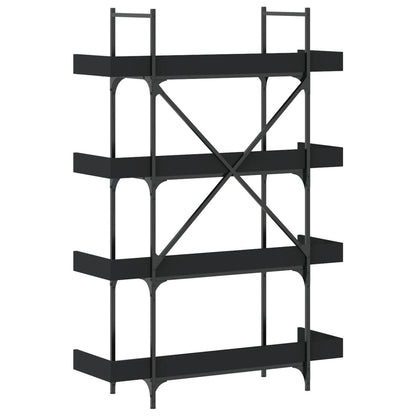 vidaXL Bookcase 4-Tier Black 100x33x145.5 cm Engineered Wood 6
