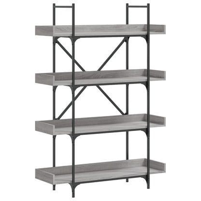 vidaXL Bookcase 4-Tier Grey Sonoma 100x33x145.5 cm Engineered Wood 2