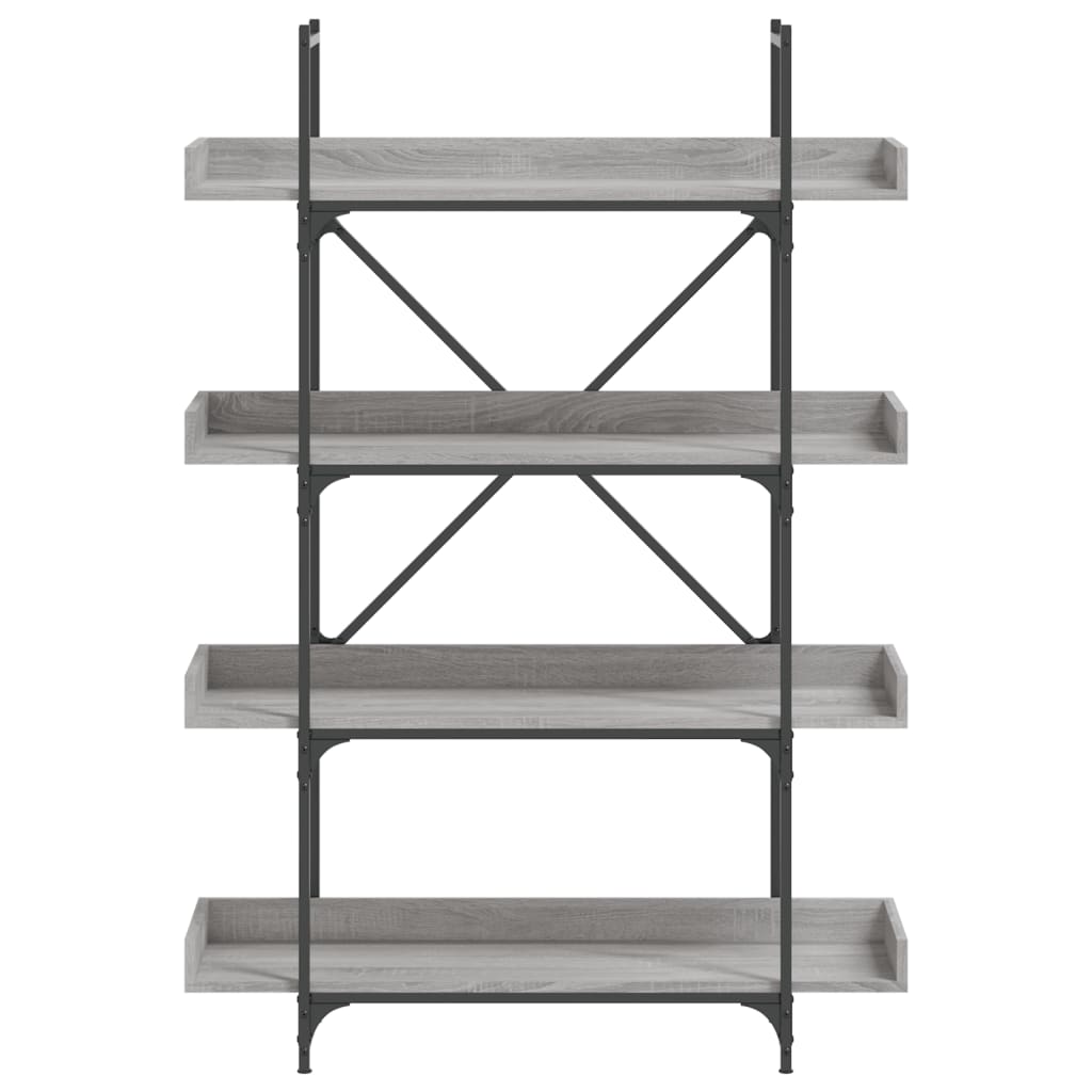 vidaXL Bookcase 4-Tier Grey Sonoma 100x33x145.5 cm Engineered Wood 4