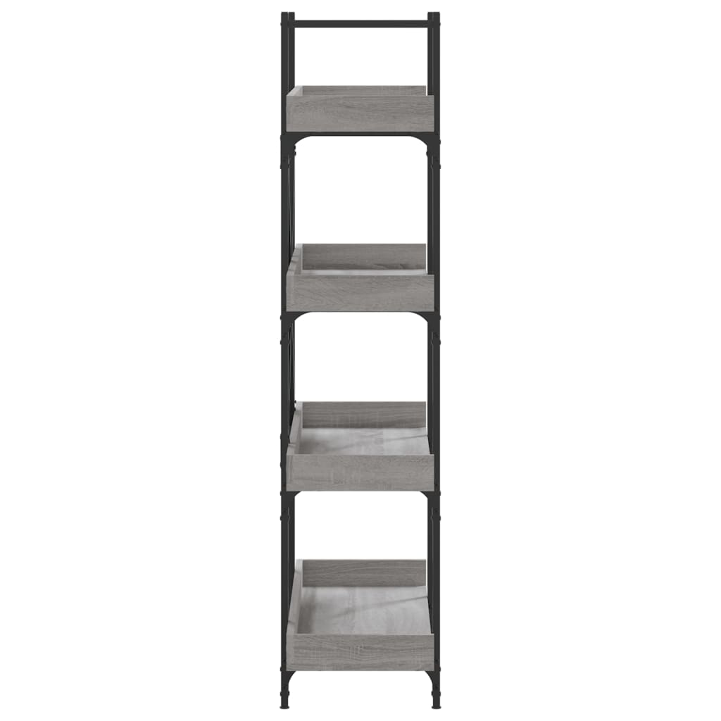vidaXL Bookcase 4-Tier Grey Sonoma 100x33x145.5 cm Engineered Wood 5