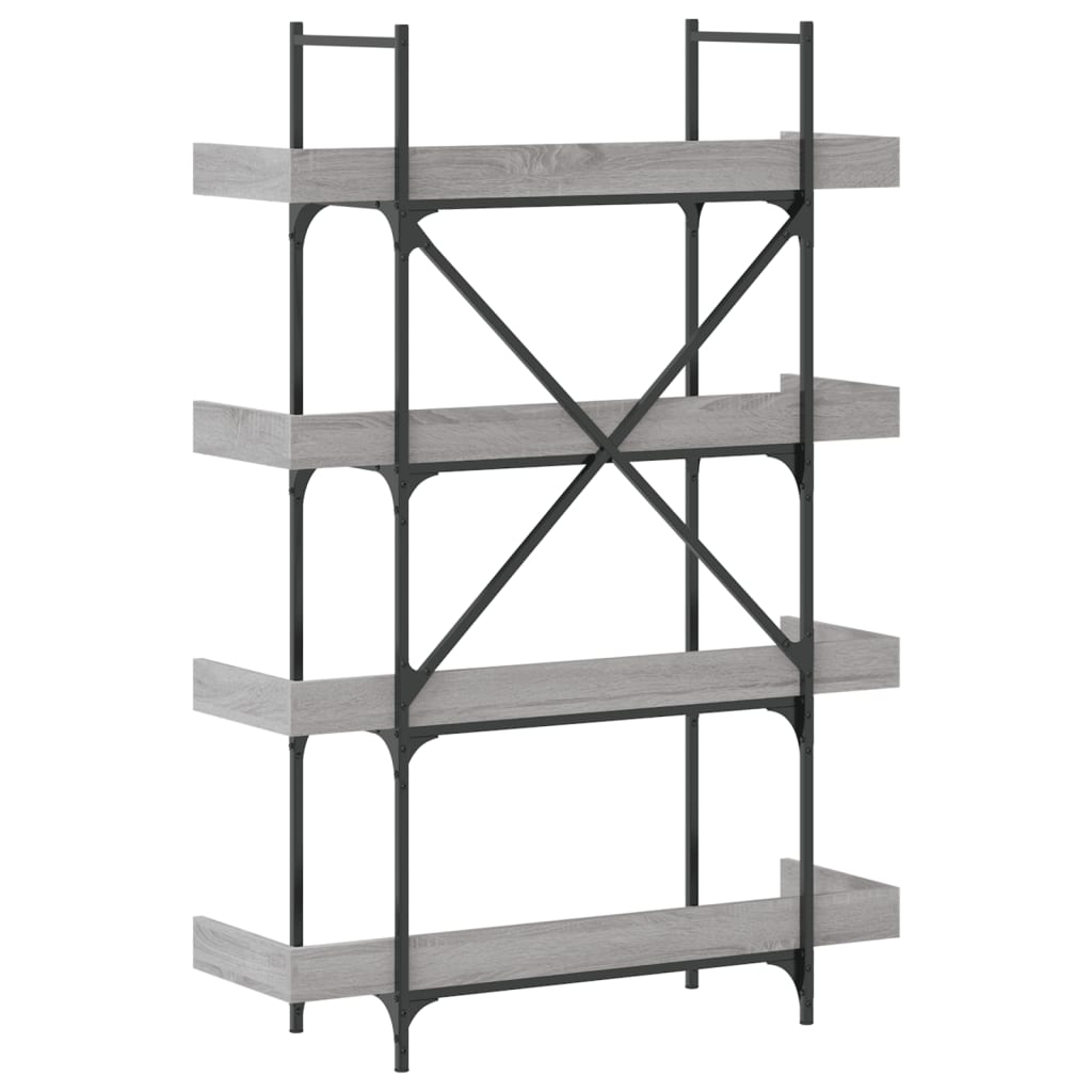 vidaXL Bookcase 4-Tier Grey Sonoma 100x33x145.5 cm Engineered Wood 6