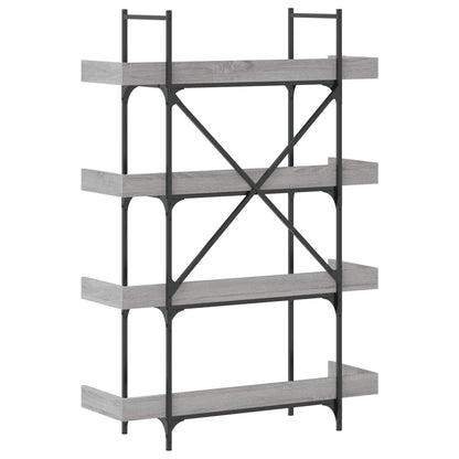 vidaXL Bookcase 4-Tier Grey Sonoma 100x33x145.5 cm Engineered Wood 6