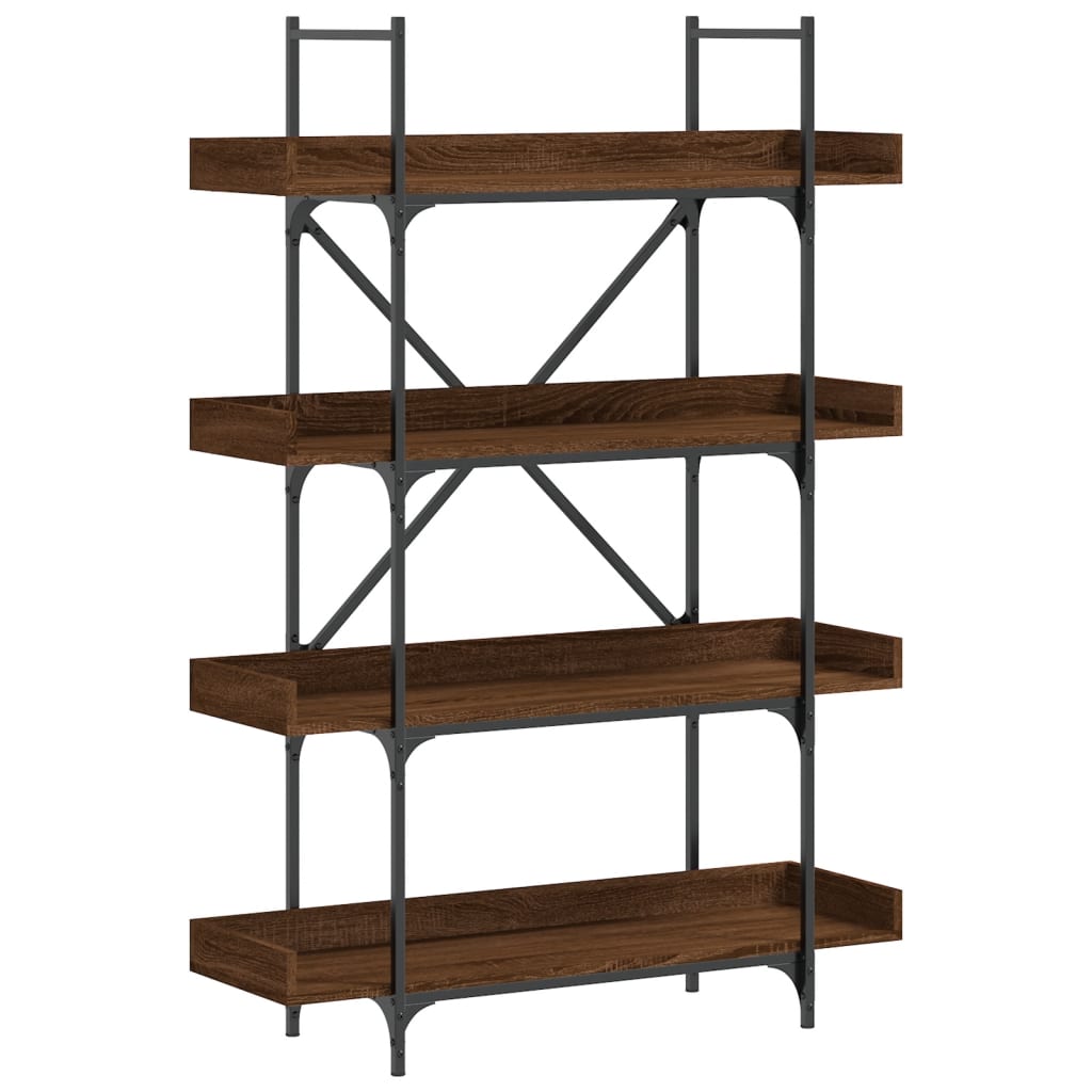 vidaXL Bookcase 4-Tier Brown Oak 100x33x145.5 cm Engineered Wood 2