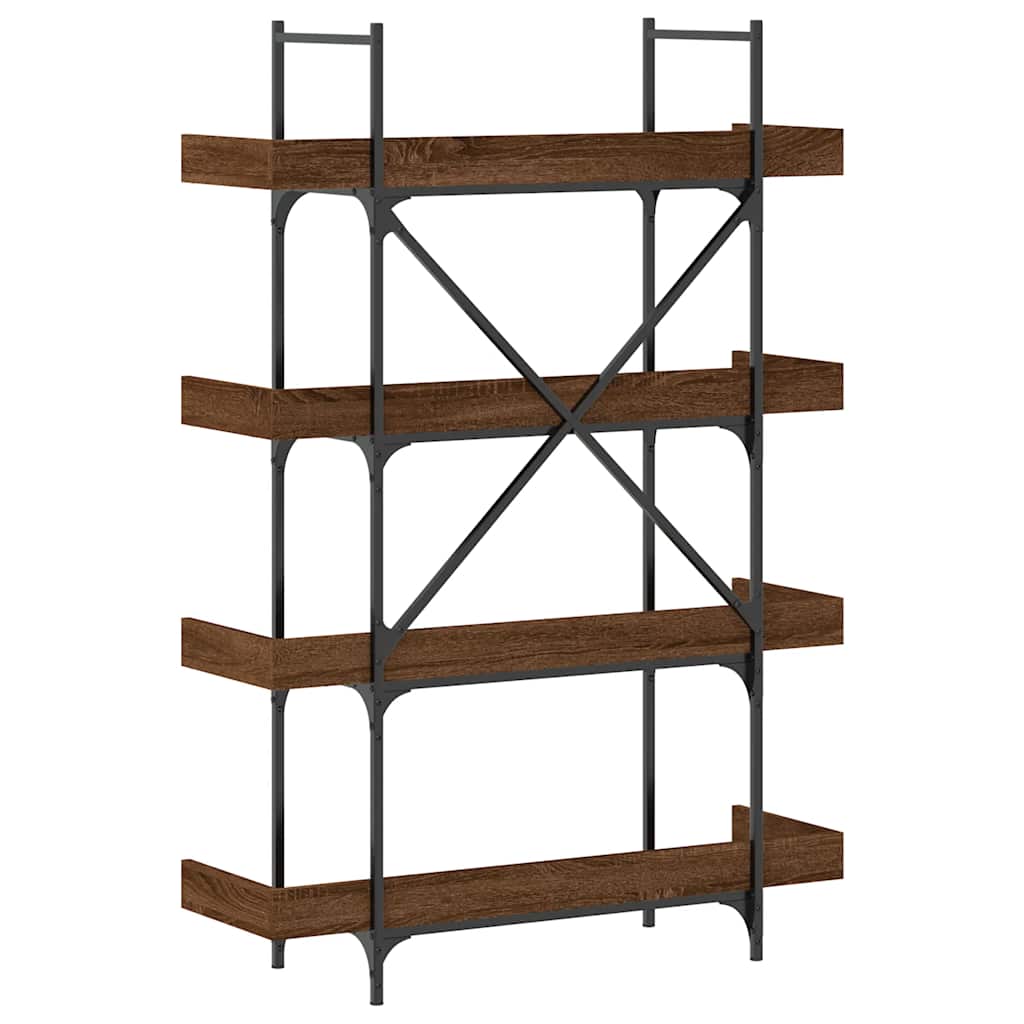 vidaXL Bookcase 4-Tier Brown Oak 100x33x145.5 cm Engineered Wood 6