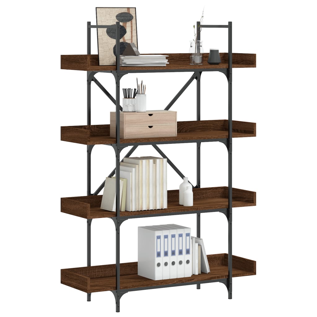 vidaXL Bookcase 4-Tier Brown Oak 100x33x145.5 cm Engineered Wood 1