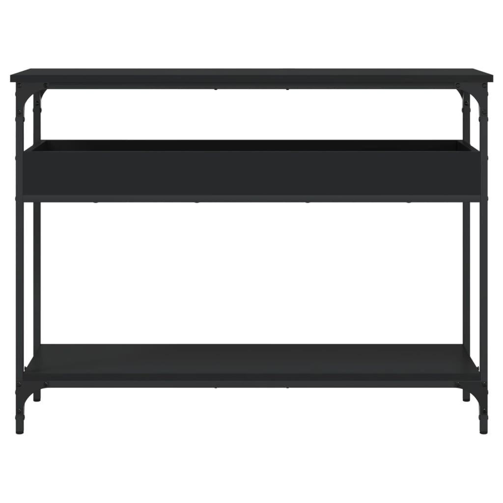 vidaXL Console Table with Shelf Black 100x29x75cm Engineered Wood 4