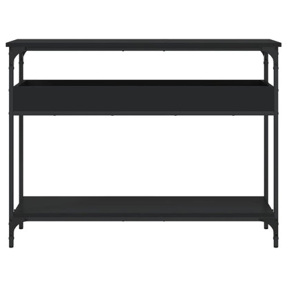 vidaXL Console Table with Shelf Black 100x29x75cm Engineered Wood 4