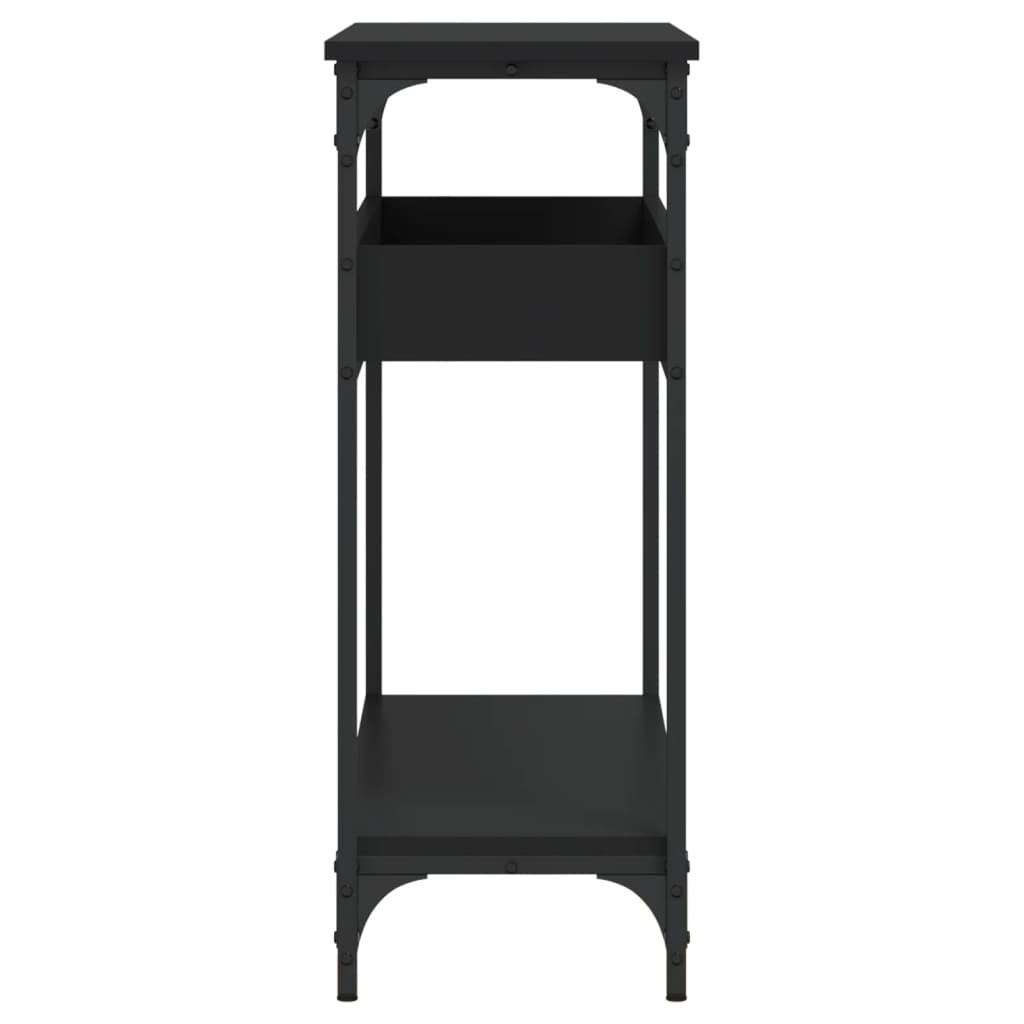 vidaXL Console Table with Shelf Black 100x29x75cm Engineered Wood 5