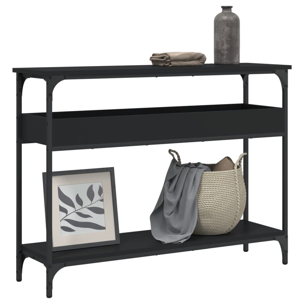 vidaXL Console Table with Shelf Black 100x29x75cm Engineered Wood 1