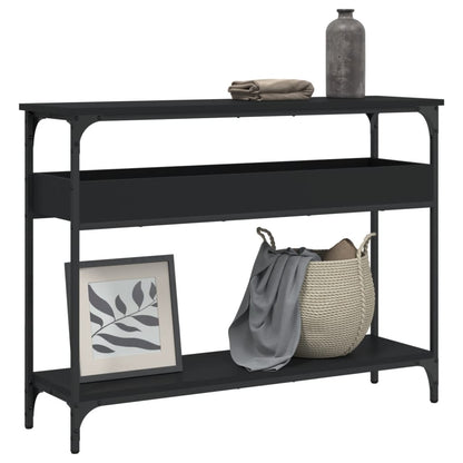 vidaXL Console Table with Shelf Black 100x29x75cm Engineered Wood 1