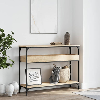vidaXL Console Table with Shelf Sonoma Oak 100x29x75cm Engineered Wood 3