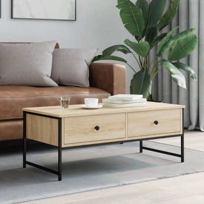vidaXL Coffee Table Sonoma Oak 101x49x39,5 cm Engineered Wood 3