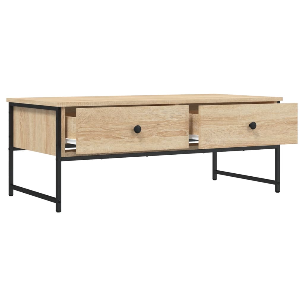 vidaXL Coffee Table Sonoma Oak 101x49x39,5 cm Engineered Wood 4