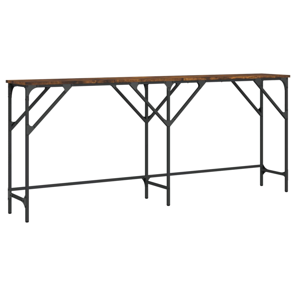 vidaXL Console Table Smoked Oak 180x29x75 cm Engineered Wood 2