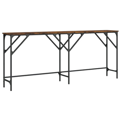 vidaXL Console Table Smoked Oak 180x29x75 cm Engineered Wood 2