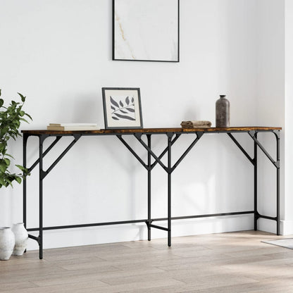 vidaXL Console Table Smoked Oak 180x29x75 cm Engineered Wood 3