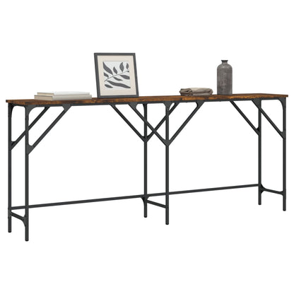 vidaXL Console Table Smoked Oak 180x29x75 cm Engineered Wood 1
