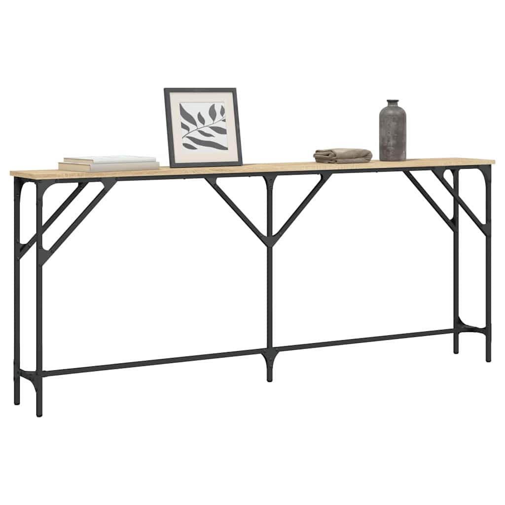 vidaXL Console Table Sonoma Oak 180x23x75 cm Engineered Wood 3