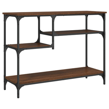 vidaXL Console Table with Shelves Brown Oak 100x35x75 cm 2