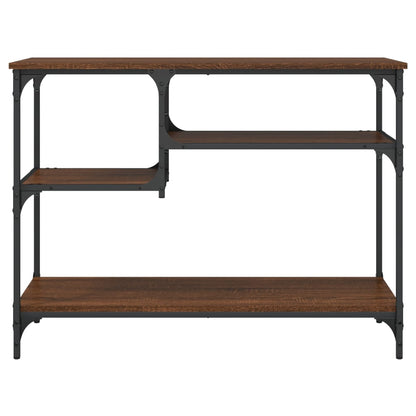 vidaXL Console Table with Shelves Brown Oak 100x35x75 cm 4
