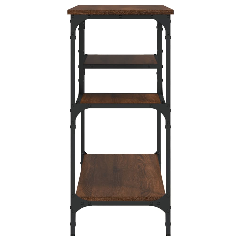 vidaXL Console Table with Shelves Brown Oak 100x35x75 cm 5