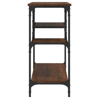 vidaXL Console Table with Shelves Brown Oak 100x35x75 cm 5