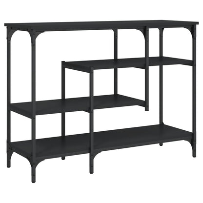 vidaXL Console Table with Shelves Black 100x35x75 cm 2