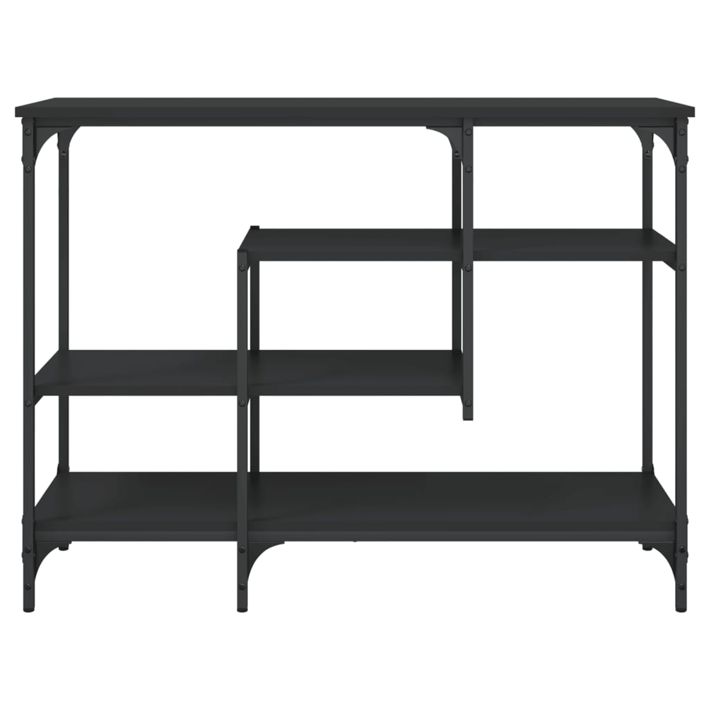 vidaXL Console Table with Shelves Black 100x35x75 cm 4