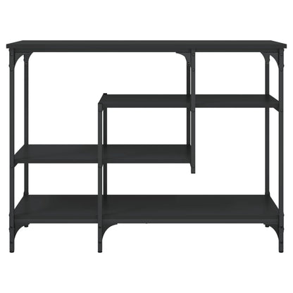 vidaXL Console Table with Shelves Black 100x35x75 cm 4