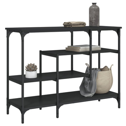 vidaXL Console Table with Shelves Black 100x35x75 cm 1