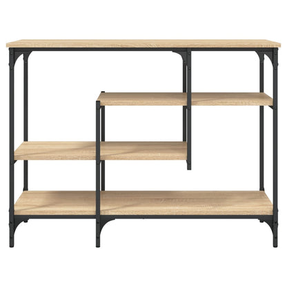 vidaXL Console Table with Shelves Sonoma Oak 100x35x75 cm 4