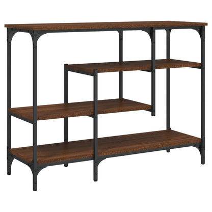 vidaXL Console Table with Shelves Brown Oak 100x35x75 cm 2