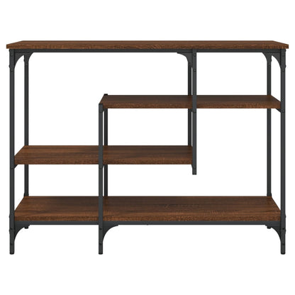 vidaXL Console Table with Shelves Brown Oak 100x35x75 cm 4