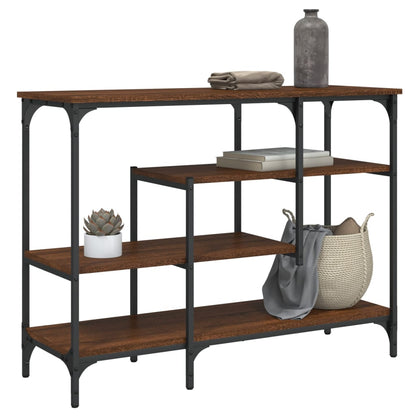 vidaXL Console Table with Shelves Brown Oak 100x35x75 cm 1
