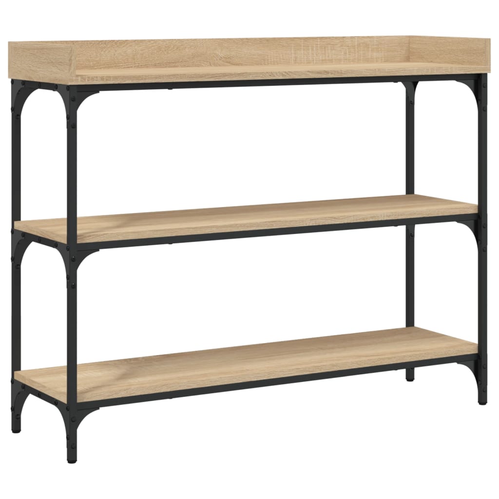 vidaXL Console Table with Shelves Sonoma Oak 100x30x80 cm 2