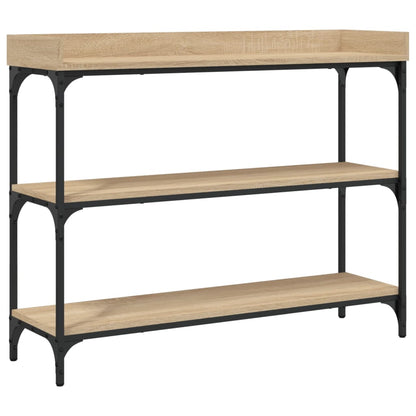vidaXL Console Table with Shelves Sonoma Oak 100x30x80 cm 2