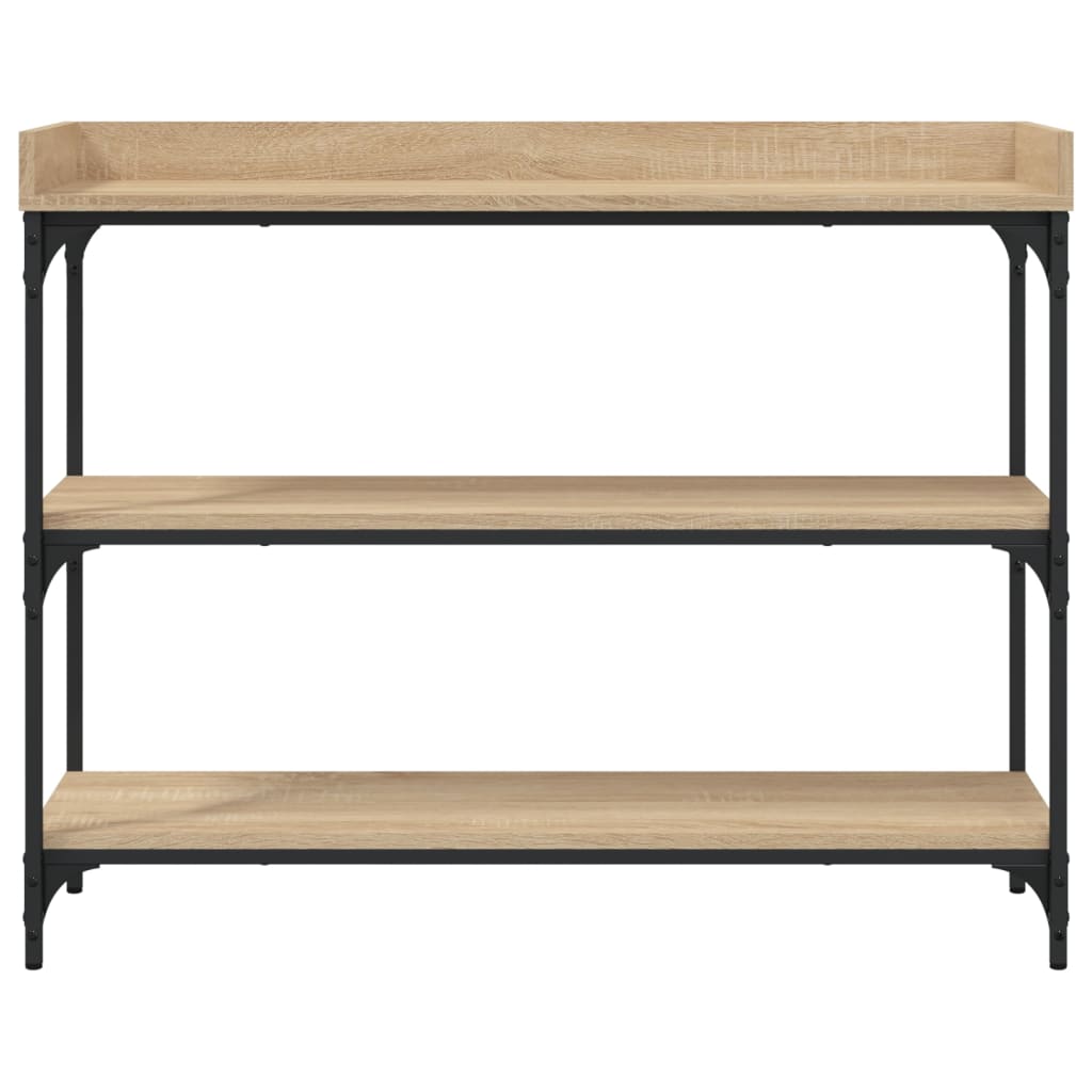 vidaXL Console Table with Shelves Sonoma Oak 100x30x80 cm 4