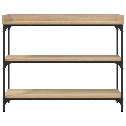 vidaXL Console Table with Shelves Sonoma Oak 100x30x80 cm 4