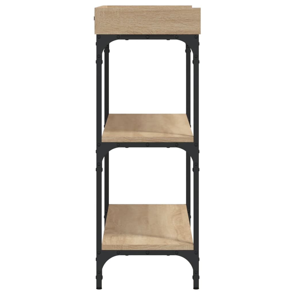 vidaXL Console Table with Shelves Sonoma Oak 100x30x80 cm 5