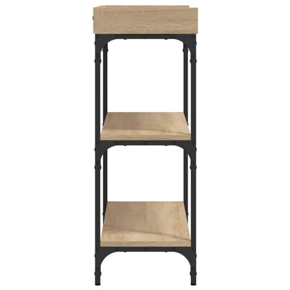 vidaXL Console Table with Shelves Sonoma Oak 100x30x80 cm 5