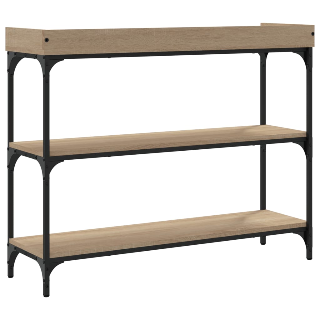 vidaXL Console Table with Shelves Sonoma Oak 100x30x80 cm 6