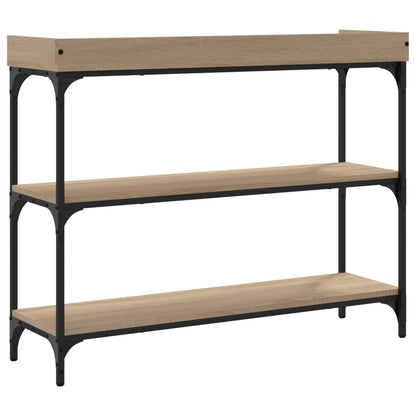 vidaXL Console Table with Shelves Sonoma Oak 100x30x80 cm 6