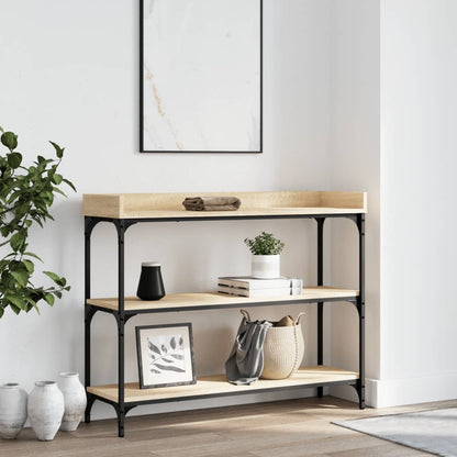 vidaXL Console Table with Shelves Sonoma Oak 100x30x80 cm 1