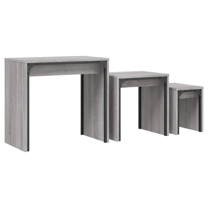 vidaXL Nesting Coffee Tables 3 pcs Grey Sonoma Engineered Wood 2