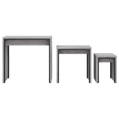 vidaXL Nesting Coffee Tables 3 pcs Grey Sonoma Engineered Wood 5